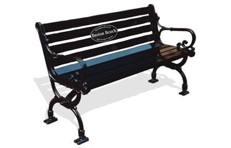 B-76D bench with rugged metal seating surface